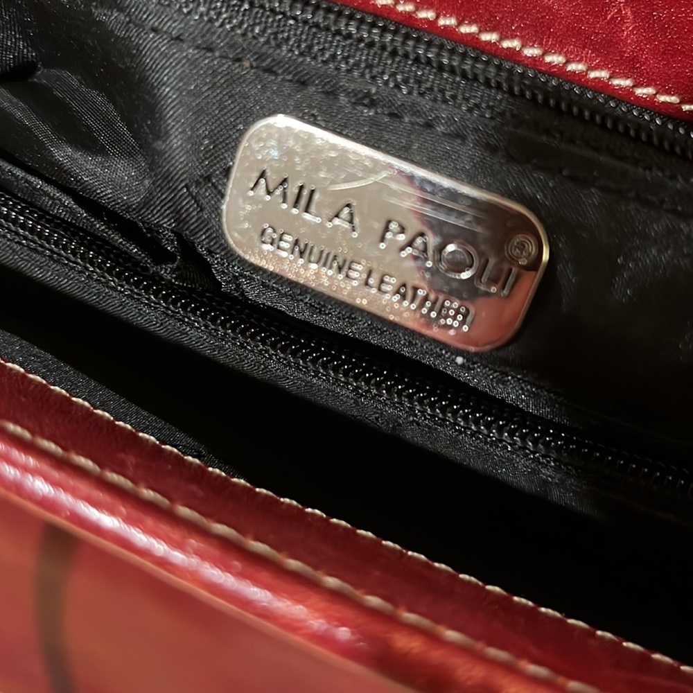 💚 EUC Mila Paoli Genuine Leather HandBag - Picture 10 of 16